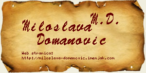 Miloslava Domanović vizit kartica